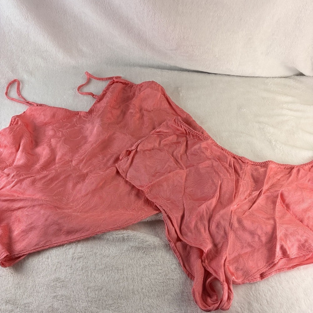 Vintage 90s Victoria's Secret Satin Jacquard Cami & Shorts Pajama Dream Angels